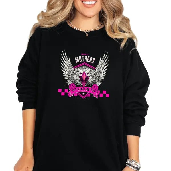 'Misfit Mothers Club' Crewneck Sweatshirt, T Shirt, or Hoodie Pullover | Punk, Alt, Grunge, Goth, Skeleton Style, Aesthetic, Casual
