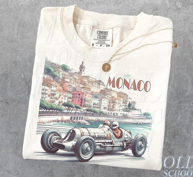 Mo0naco 1937 Racer Vintage T-Shirt Comfy T-Shirt for Nature Lovers Classic 90s Retro