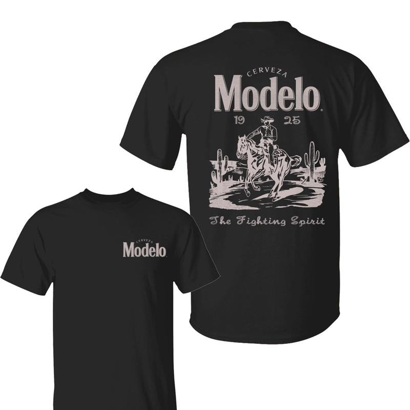Modelo The Fighting Spirit T-Shirt, Vintage Cowboy Beer Tee, Western Cerveza Modelo Shirt, For Men, For Women