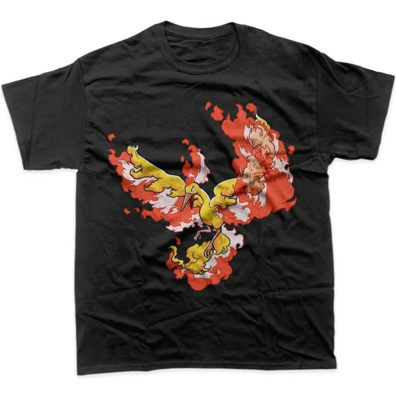 Moltres Shirt, Pokemon Shirt, Anime Shirt, Graphic T-Shirt, Men's Vintage Tees, Gift For man, gift for her Top Menswear