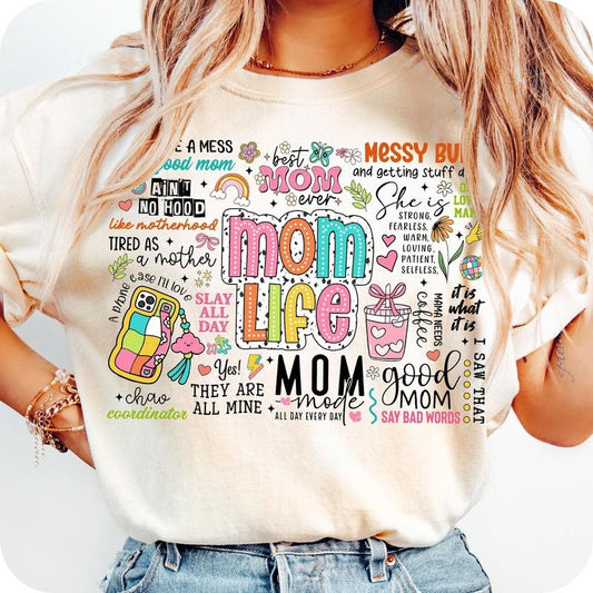 Mom Life T-Shirt, Mother's day T-Shirt, Funny Mama Quotes T-Shirt, Mama Mom Mental Health T-Shirt, Retro Mother T-Shirt, Mom T-Shirt