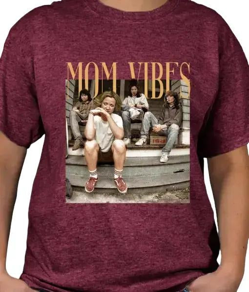 Mom Vibes TV Moms T-shirt Casual Summer Crewneck with Graphic Print