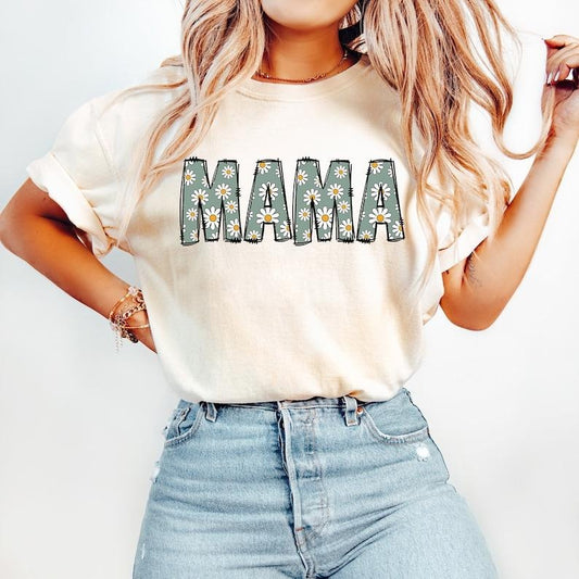Mommy Mama Comfort Colors Shirt - Mama Daisy Shirt - Mother's Day Retro Boho Tee & Sweatshirt #225-WID