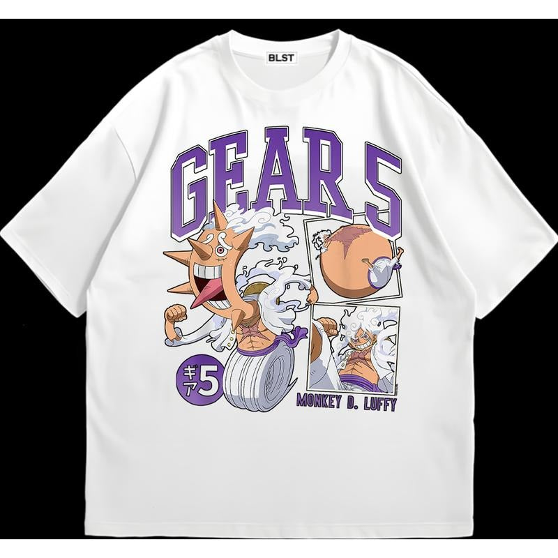 Monkey Lufffy Gear 5 T-Shirt Retro Graphic Unique Design for Everyday Wear