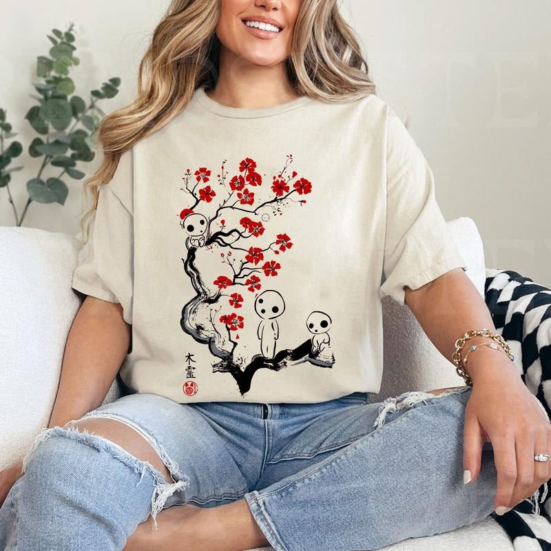 Mononoke Hime Ghibli Tshirt Crewneck Hoodie Comfort Cotton