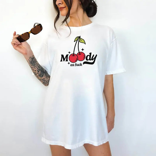 Moody AF - Print is Sublimation, Unisex T-Shirt, Funny Tee,Gift Idea, Relaxed Fit, All Seasons, Fun Style, Comfortable
