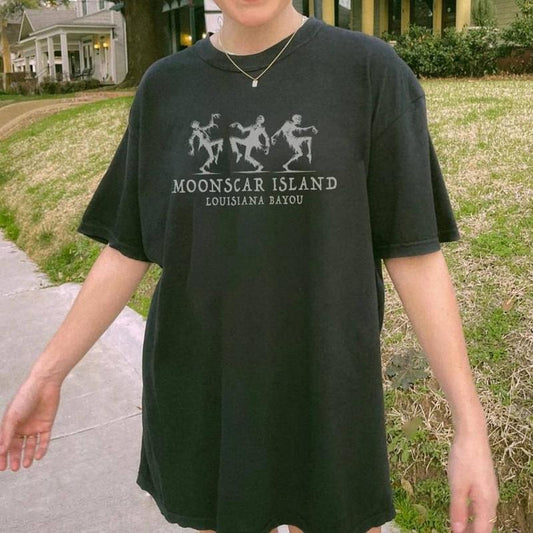 Moonscar Island Tee, Retro Cartoon Halloween Movie T-shirt, Louisiana Bayou Zombie Island, Halloween Gift, Comfort Colors sweatshirt