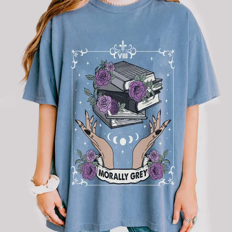 Morally Grey Book Club  Shirt, Dark Romance Shirt, Spooky Season Shirt, Bookish Shirt, Vintage Bookish, Gift For Book Lover Book Club T-Shirt Bookish Gift T-Shirt