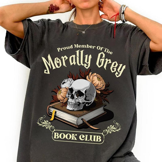 Morally Grey Book Club Comfort Colors T-Shirt, Dark Romance Crewneck, Bookish Shirt, Vintage Bookish Gift for Book Lover, Romance Reader