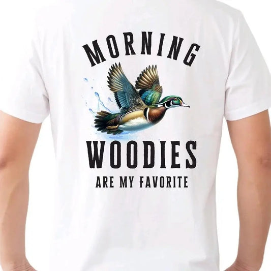 Morning Woodies are my Favorite T-shirt. Animal Men's funny T-shirt Crewneck Menswear men  gifts graphic tee men  gifts Classic Cotton, Top Morning Shirt Streetwear