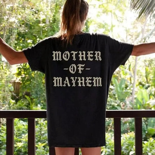 Mother Of Mayhem T-Shirt, Cool Mom Gift, Mama of Girl Gift Sweatshirt, Mom of boy Tee, Grunge Alternative Punk Rocker Wife, Wild Child Shirt, Oversized Classic Hoodie