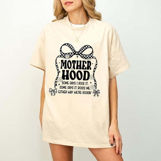 Motherhood Coquette Bow Checker Shirt, Retro Mother hood Shirt, Funny Mom Sarcastic Mama Shirt, Retro Shirt Mom shirt Shirt, Mothers Day Shirt, Mama Shirt