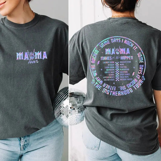 Motherhood Shirt, Some Days I Rock It Shirt, Mama Lighting Bold Shirt, Mama Funny Tour Shirt,Mother's Day Funny Shirtstyle{n002}3