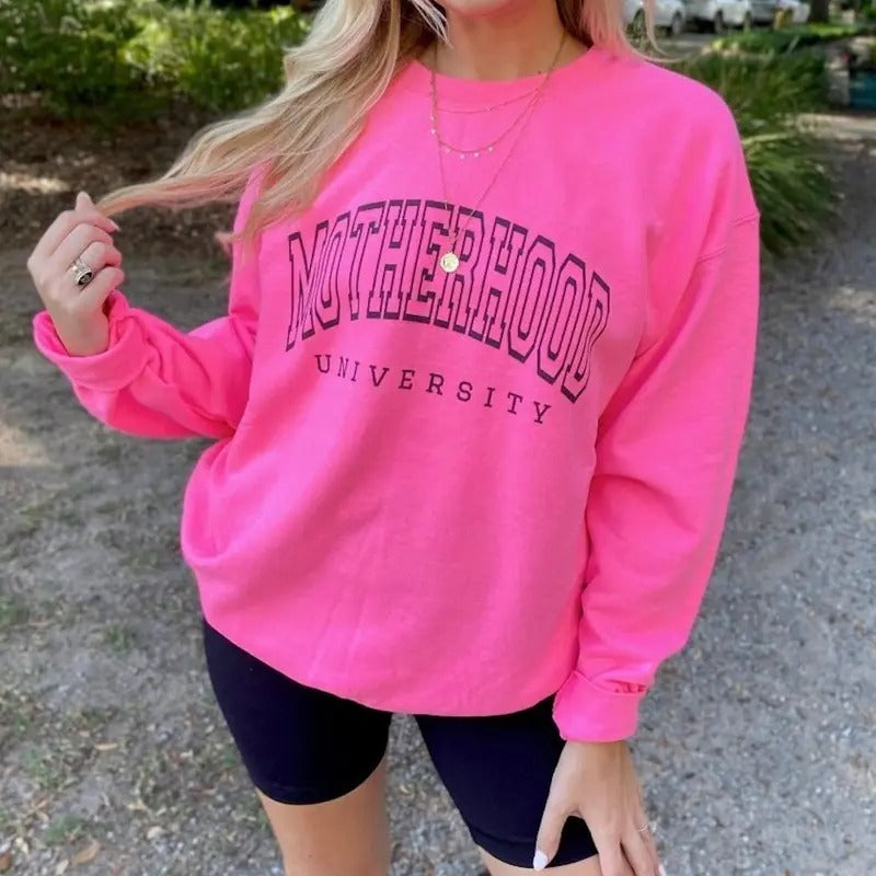 'Motherhood University' Crewneck Sweatshirtstyle{n002}2