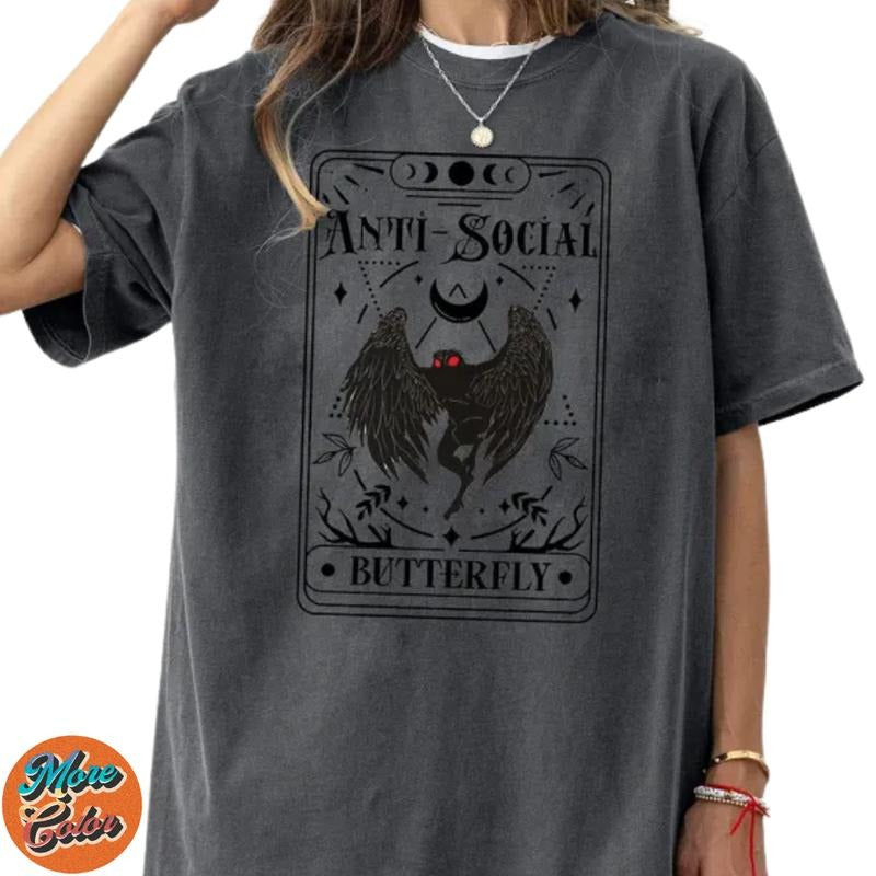 Mothman Tarot Card Movie Vintage Shirts, Cotton Unisex T-Shirt, Crew Neck, Size S- 3XL, Menswear Top, Womenswear Top Underwear Streetwear