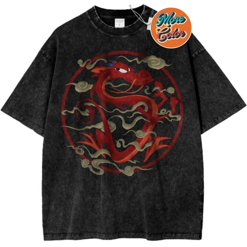 Mushu Shirt, Mulan Anime Vintage Shirts, Cotton Unisex T-Shirt, Crew Neck, Size S- 3XL, Menswear Top, Womenswear Top Underwear Streetwear