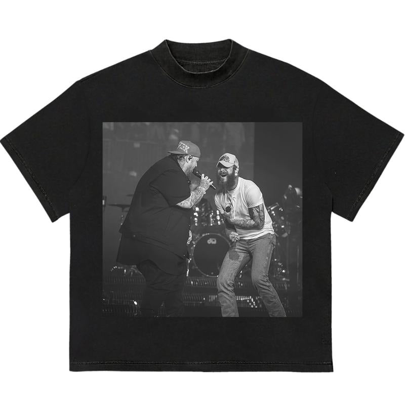 Music Tour Vintage T-Shirt Trendy Graphic T-Shirt with Street Style Recycled Cotton Graphic