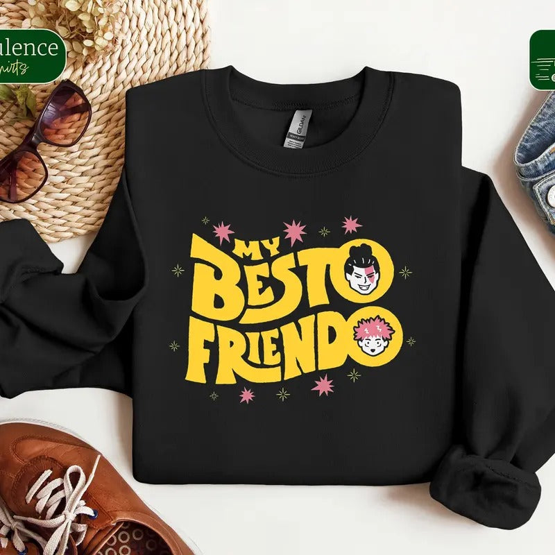 My Besto Friendo Shirt, Besto Friendo Hoodie, Anime Lover Sweater, Anime Shirt, Anime Merch, Japanese Streetwear, Anime Gifts, jjk shirt