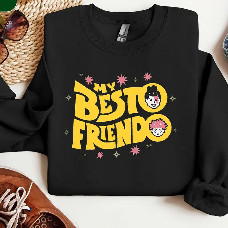 My Besto Friendo Sweatshirt, Besto Friendo Hoodie, Anime Lover Sweater, Anime Shirt, Anime Merch, Japanese Streetwear, Anime Gifts, jjk shirt