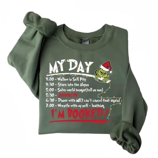 My Day I'm Booked Sweatshirt, Womens Christmas Sweatshirt Womenswear