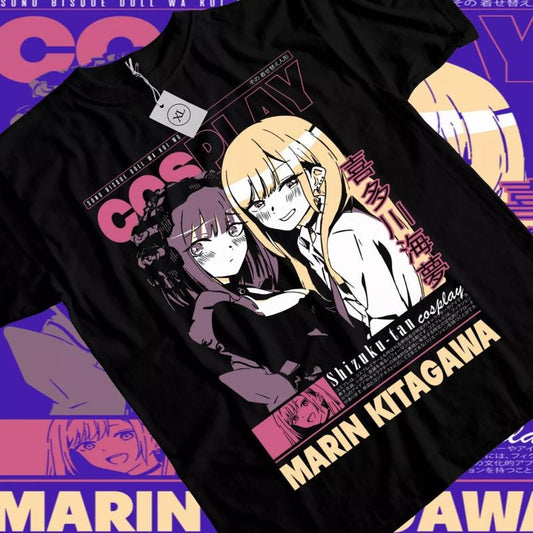 My Dress Up Darling Anime T-Shirt & Sweatshirt, Marin Kitagawa Two Side Graphic Tee, Anime Manga Lover Gifts Ball Cotton