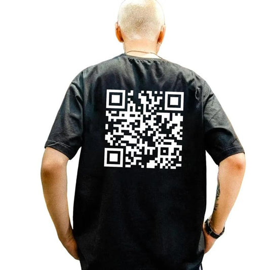 My Girlfriend Will K.ll You QR Code Back Print Tshirt, Funny QR Code Shirt, Boyfriend Gift From Girlfriend, Unisex Short Sleeve Tee, Classic Streetwear