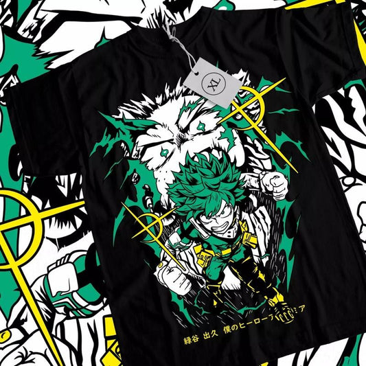 My Hero Academia Anime T-Shirt & Sweatshirt, Deku Izuku Midoriya Graphic Tee, Anime Manga Lover Gifts Ball Cotton