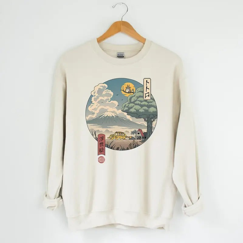 My Neighbor Totoro Sweatshirt, Studio Ghibli Shirt, Spirited Away, Miyazaki Hayao, Studio Ghibli Fans, Anime Christmas Sweatshirtstyle{n002}2