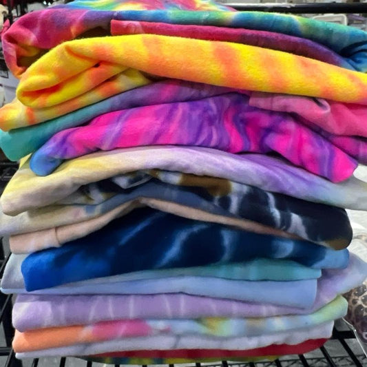 Mystery Tie Dye Tees Summer Tie Dye Tshirts Hippie Style Tees Unisex Tie Dye Spiral Rainbow T-Shirts Short Sleeve Pastel Tees Comfort Top Womenswear