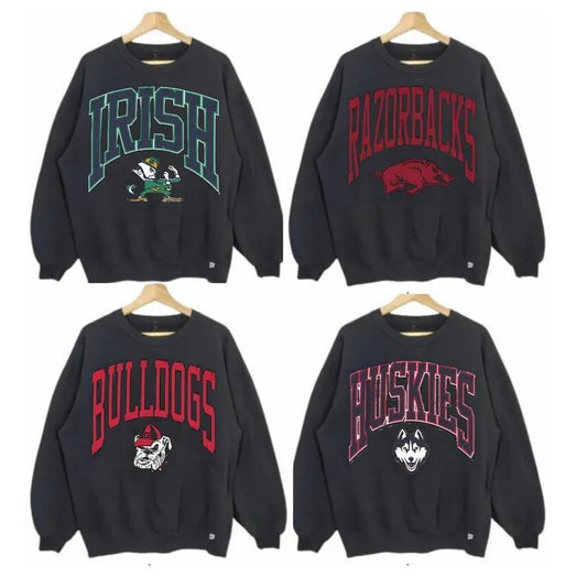 NCAA Crewneck Sweatshirt, Unisex Casual Sweatshirt, Classic Sport Sweatshirt, All Teams for Fans - Georgia, Alabama, Ohio State, Michigan, Notre Dame ncaa fan