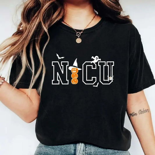 NICU Nurse Halloween Shirt, Neonatal Intensive Care Unit Nurse T-Shirt, Matching Halloween Nursing Hospital Party Tee, Nursing Student Gift Tee, Spooky Season Tee