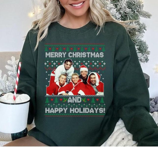 NSYNC Merry Christmas And Happy Holidays Sweatshirt Xmas Season Sweatshirt