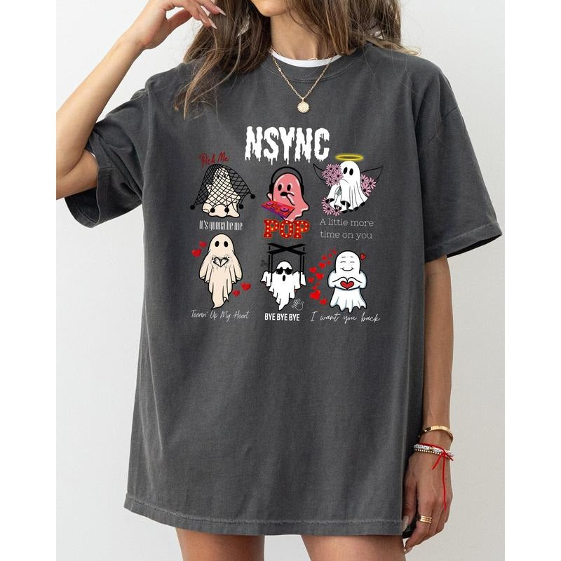 NSYNC, Skeleton, Funny, Ghost, Spooky, Witch, Aesthetic, Meme, Halloween, Costume, Tshirt, Women's, Comfort Colors Tee, Spooky, Tshirt, Witch, Pumpkin, Ghost, Skeleton