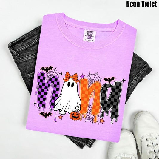 Nana Ghostly Checkered Comfort Colors T-Shirt 'NLB'