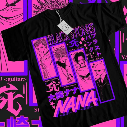 Nana Osaki T-Shirt S-4XL Black Stones Girl Kawaii Manga Anime Graphic Shirt Tshirt S-4XL