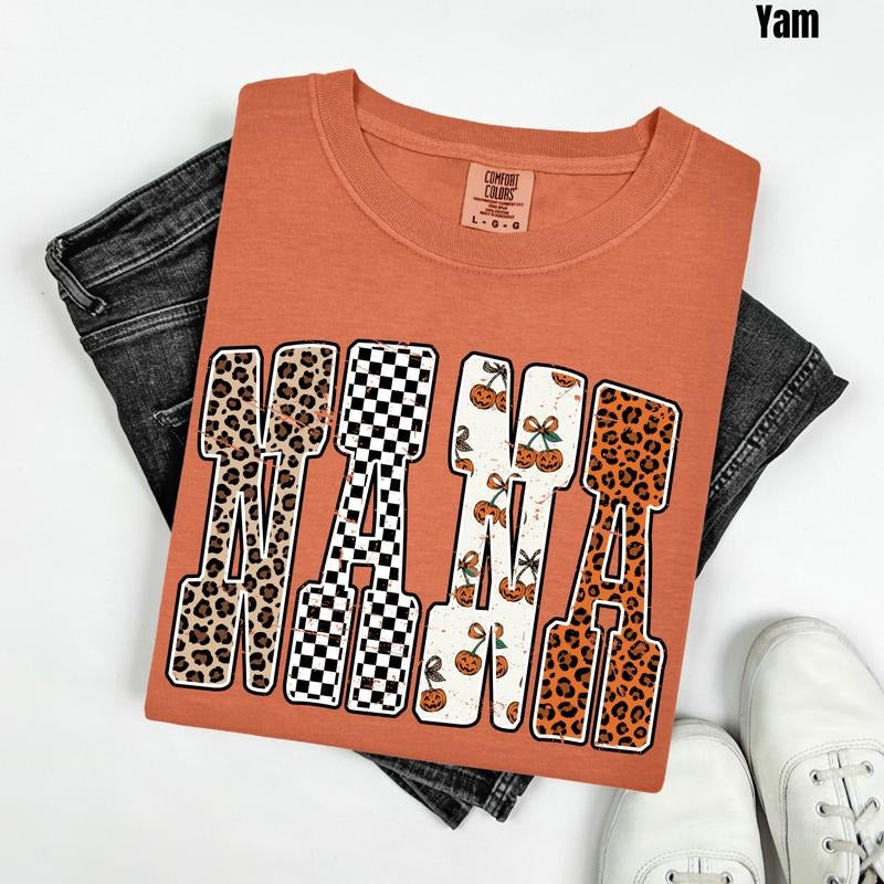 Nana Pumpkin Pattern Comfort Colors T-Shirt 'NLB'