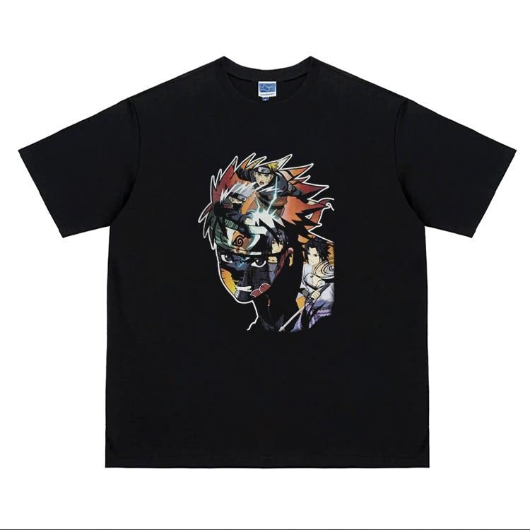 Naruto "Shippuden" Heavyweight Vintage Tee 100% Cotton OVERSIZED Anime T-shirt Menswear Top Crew Necks Tshirt Casual Streetwear Crewneck Tropical