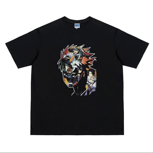 Naruto "Shippuden" Heavyweight Vintage Tee 100% Cotton OVERSIZED Anime T-shirt Menswear Top Crew Necks Tshirt Casual Streetwear Crewneck Tropical