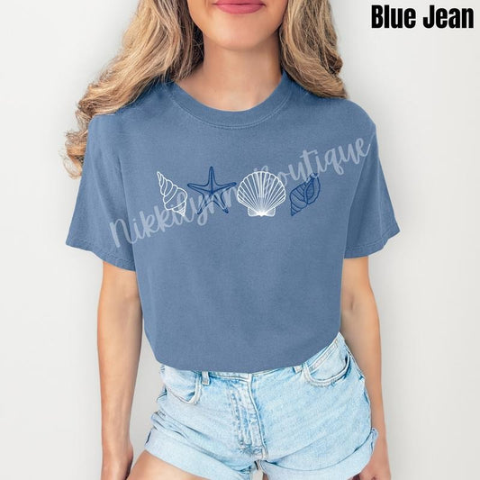 Nautical Shells Comfort Colors T-Shirt 'NLB'