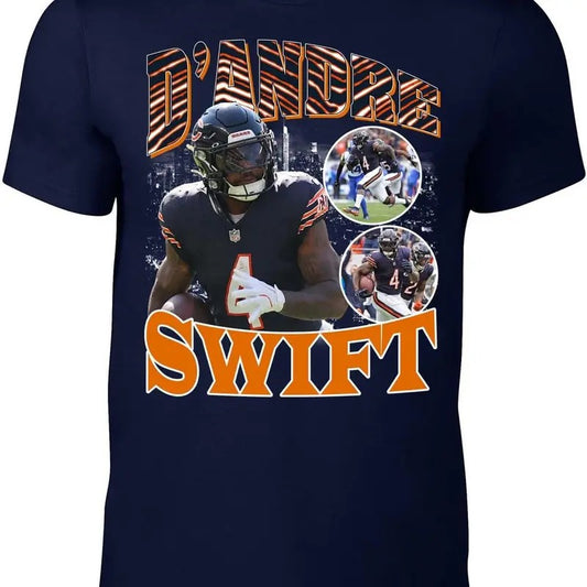 Navy Chicago D'Andre Swift Bootleg Style T-Shirt
