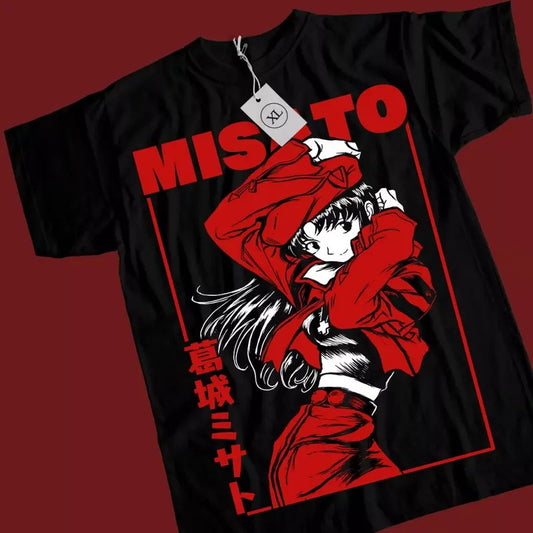 Neon Genesis Evangelion T-Shirt & Sweatshirt, Misato Katsuragi Kaiwaii Waifu Graphic Tee, Anime Manga Lover Gifts Ball Cotton