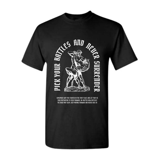 Never Give Up T-shirt, Workout T-shirt, Gym T-shirt, Pump Cover T-shirt, Gift for Him, Fitness Gift, Weightlifting T-shirt, Exercise T-shirt, Full Color, Full Size Classic Cotton