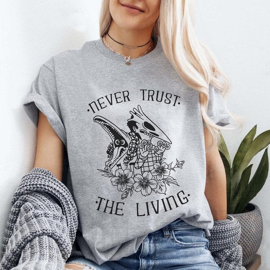 Never Trust The Living Shirt, Beetlejuice 1988 Movie Shirt, Vintage Horror Beetlejuice Shirt, Horror Halloween Shir