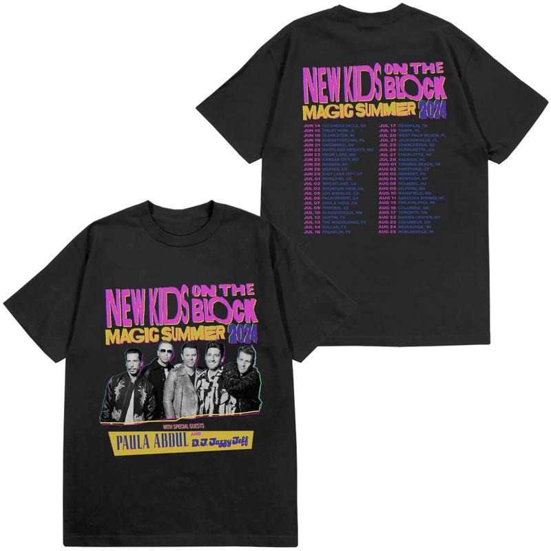 New Ki On The Blocks NKOTB Shirt The Magic Summer 2024 Tour Shirt Band Merch Men Women  Shortsleeve Printed Front & Back Menswear Top