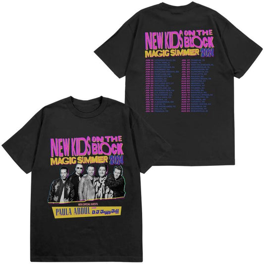 New Ki On The Blocks NKOTB Shirt The Magic Summer 2024 Tour Shirt Band Merch Men Women  Shortsleeve Printed Front & Back Menswear Top