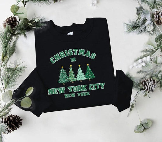 New York Vintage Shirt, New York shirt, NYC Shirt, Personalized City Name Shirt, Christmas Trip Sweatshirt, Christmas tree  T-shirt, sweater and Hoodie