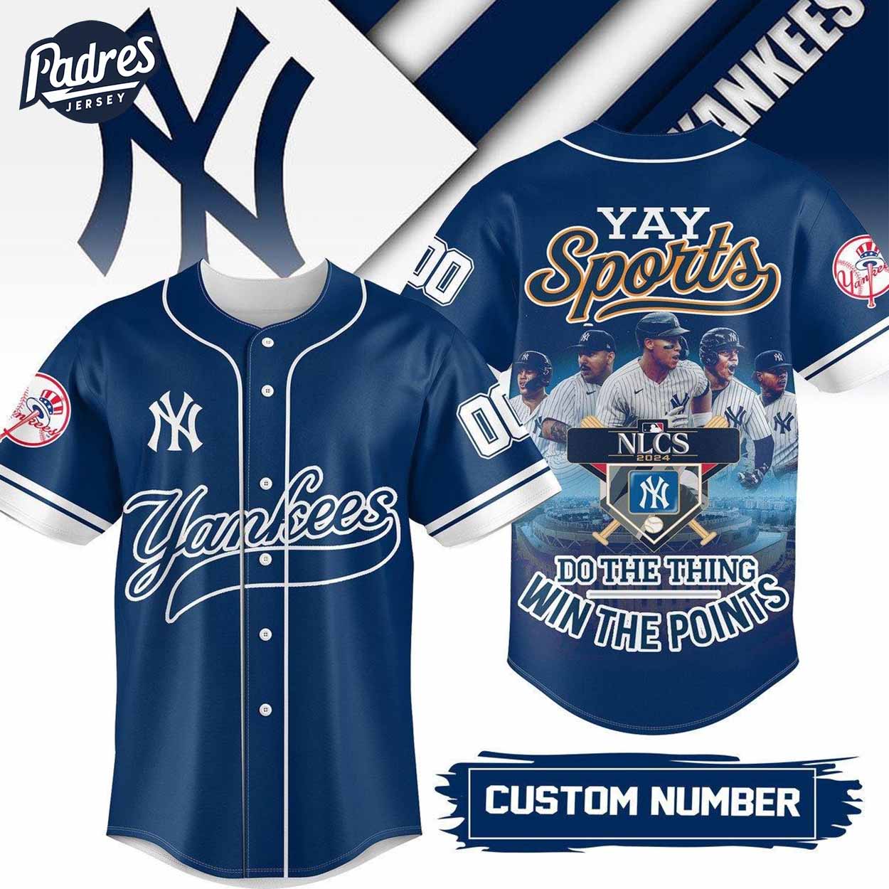 New York Yankees Yay Sports NLCS 2024 Custom Number Baseball Jersey - Padres Jersey Oasis: Elevate Your Baseball Style Game