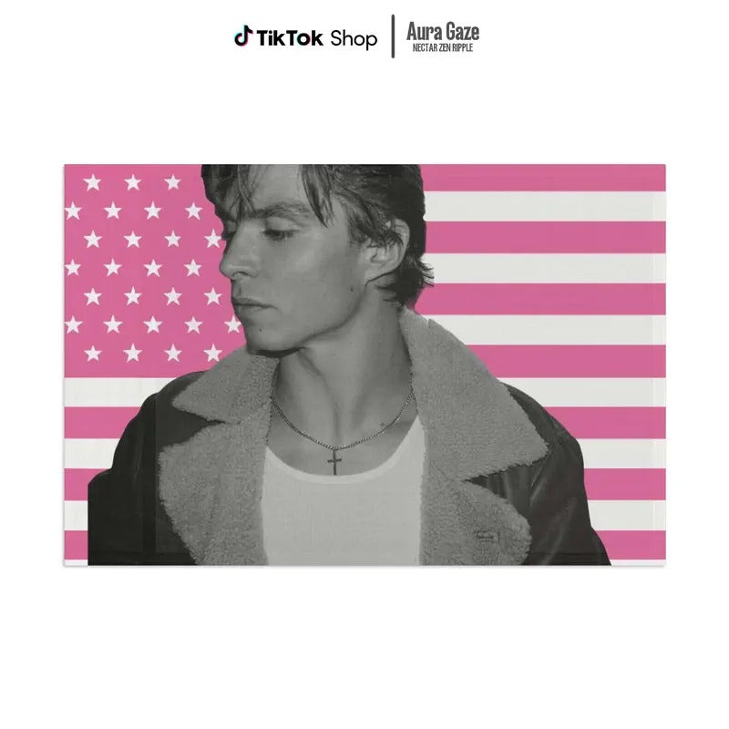 Nicholas Chavez Pink American Flags For Wall Decor, Indoor Wall Tapestries, Bedoom Decor, One Side Polyester Wall Flag