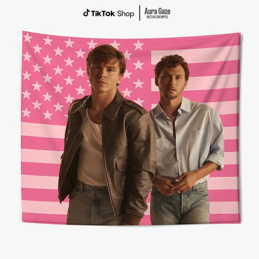 Nicholas Chavez and Cooper Kock Pink American Flags For Wall Decor, Indoor Wall Tapestries, Bedoom Decor, One Side Polyester Wall Flag Tapestry Room