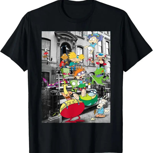 Nickelodeon Classic Nicktoons Hanging On Stoop - Unisex And Inclusive - Multiple Colorways - Full Size Range